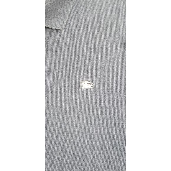 Burberry London Size M Mens Classic Polo Navy Cotton Nova Check Trim Ca11 - Picture 4 of 9